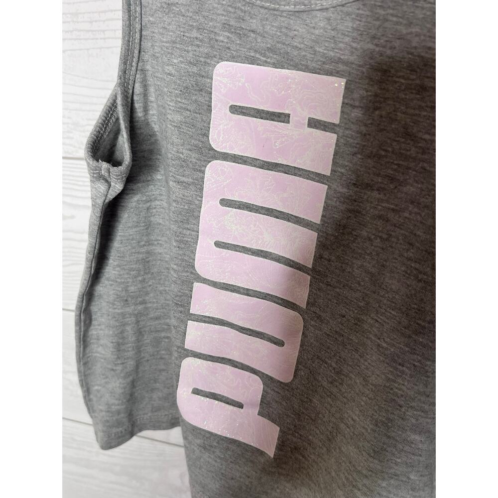 PUMA Girls Navy Pink Track Jacket & Gray Tank Top Set Size 5 Activewear Outfit - Picture 7 of 11